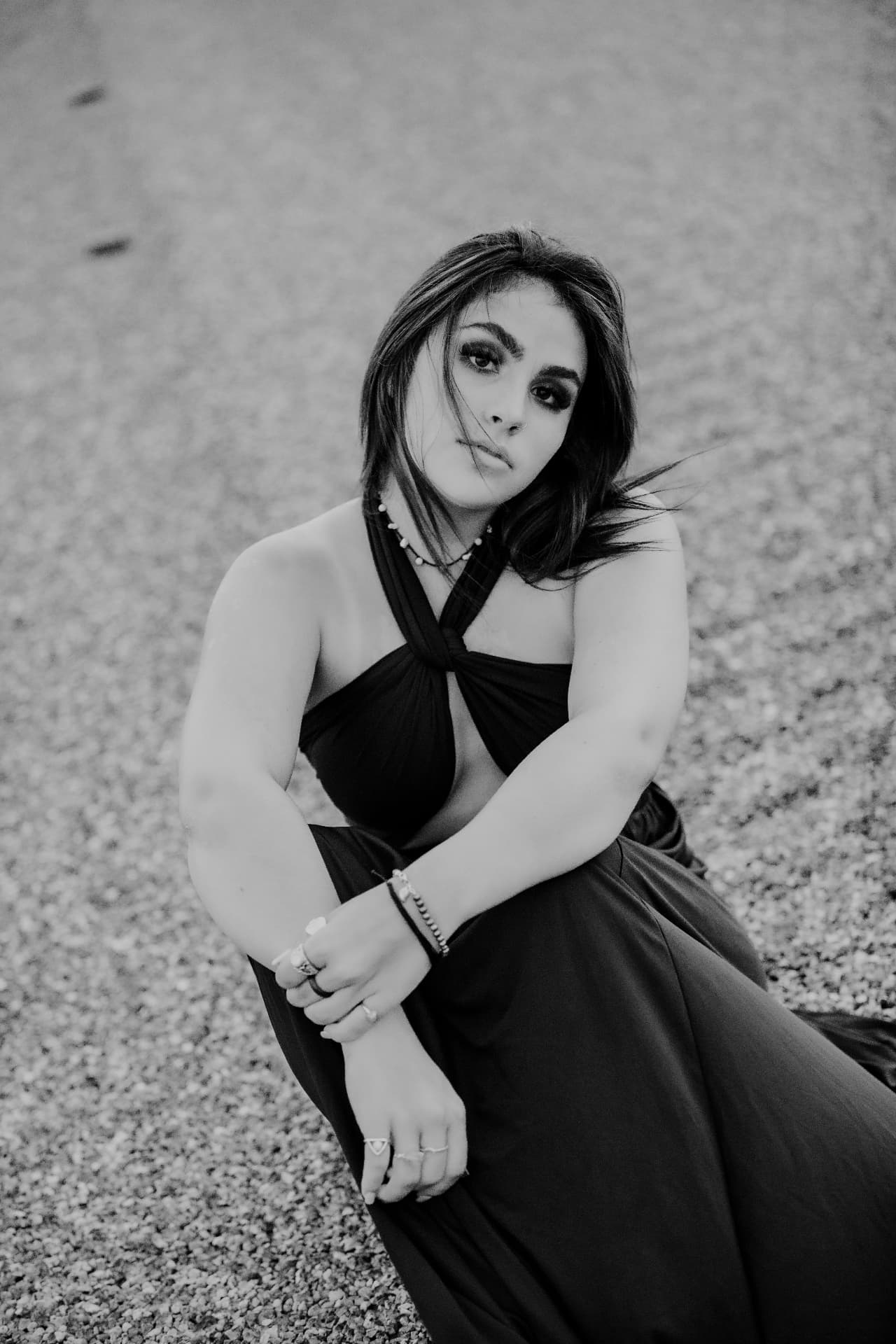 Editorial senior portrait in golden evening light