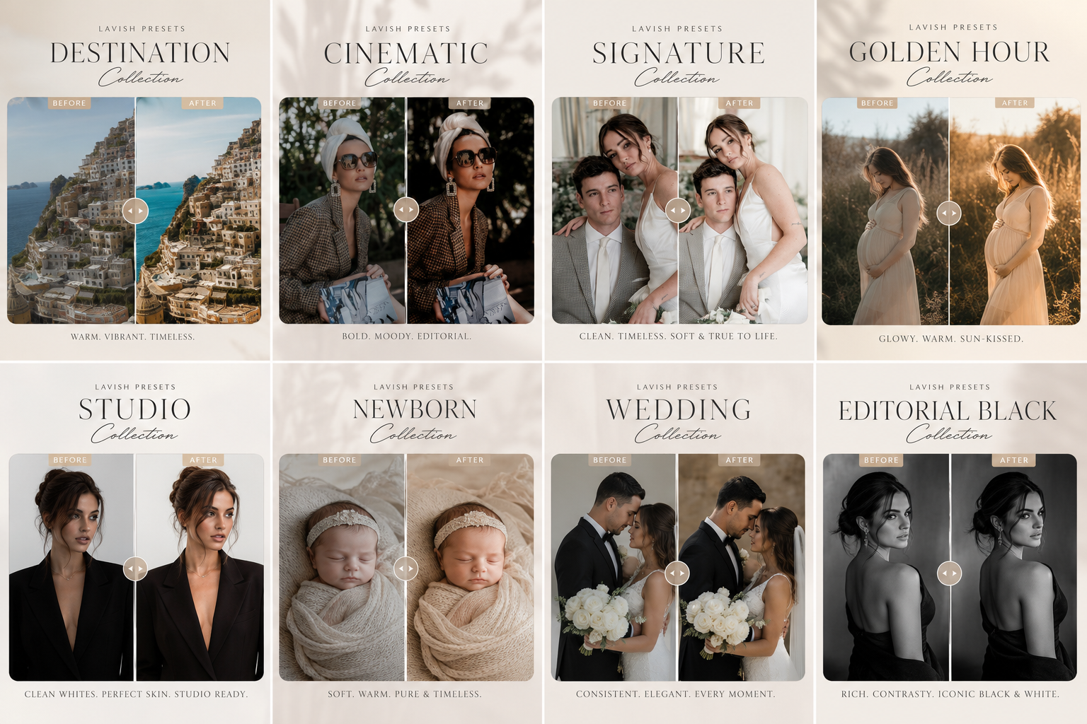 All eight Lavish Presets collections